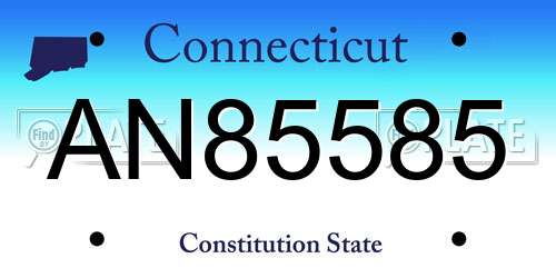 AN85585 Connecticut License Plate