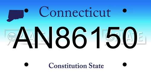 AN86150 Connecticut License Plate