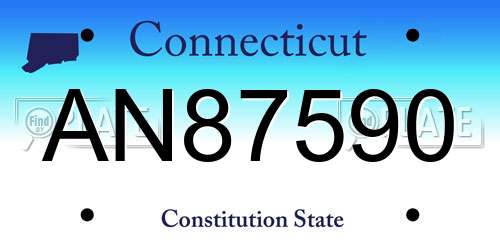 AN87590 Connecticut License Plate