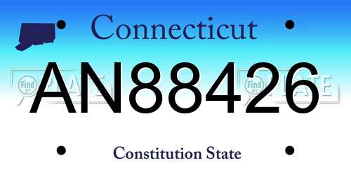 AN88426 Connecticut License Plate