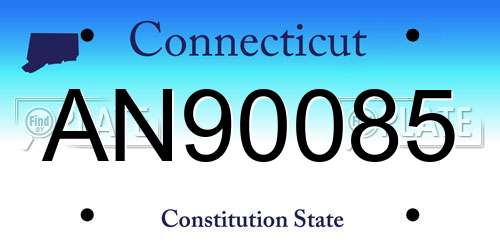 AN90085 Connecticut License Plate