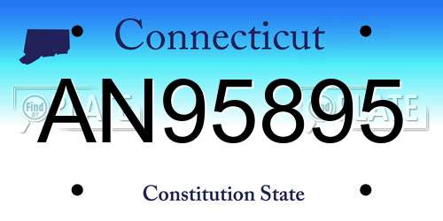 AN95895 Connecticut License Plate