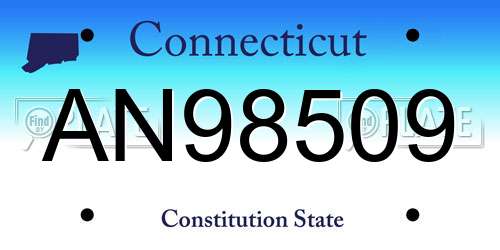 AN98509 Connecticut License Plate