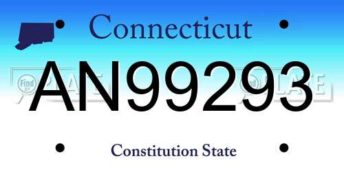 AN99293 Connecticut License Plate