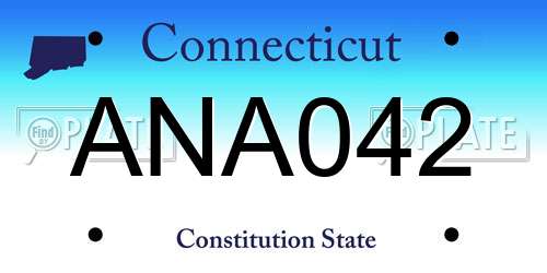 ANA042 Connecticut License Plate