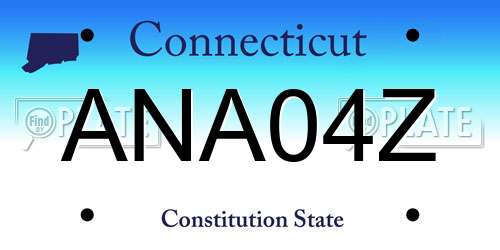 ANA04Z Connecticut License Plate