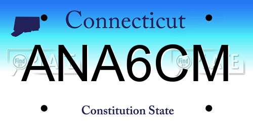 ANA6CM Connecticut License Plate