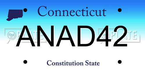 ANAD42 Connecticut License Plate
