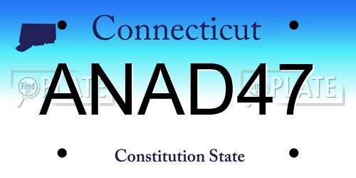 ANAD47 Connecticut License Plate