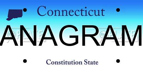 ANAGRAM Connecticut License Plate