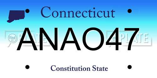 ANAO47 Connecticut License Plate