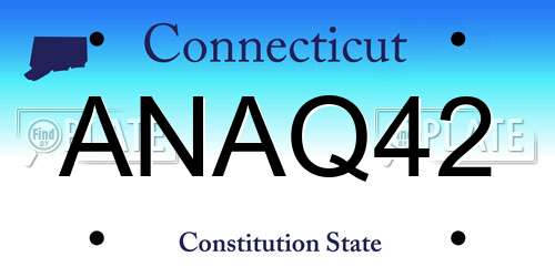 ANAQ42 Connecticut License Plate