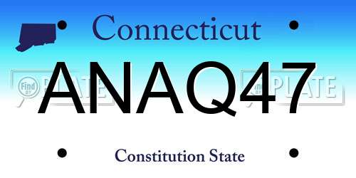 ANAQ47 Connecticut License Plate