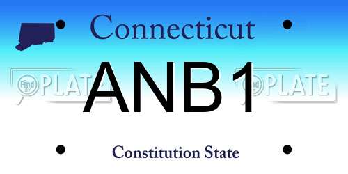 ANB1 Connecticut License Plate