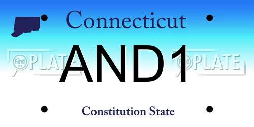 AND1 Connecticut License Plate
