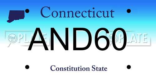 AND60 Connecticut License Plate