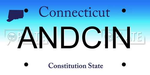 ANDCIN Connecticut License Plate