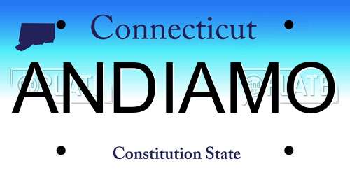 ANDIAMO Connecticut License Plate