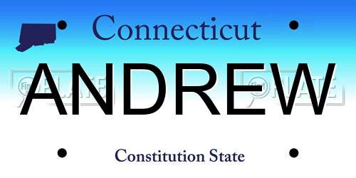 ANDREW Connecticut License Plate