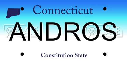 ANDROS Connecticut License Plate