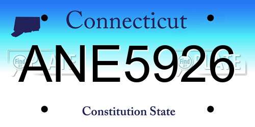 ANE5926 Connecticut License Plate