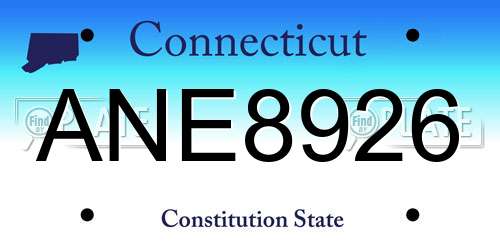 ANE8926 Connecticut License Plate