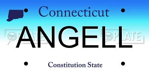 ANGELL Connecticut License Plate
