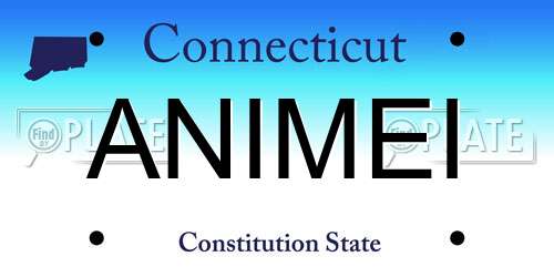 ANIMEI Connecticut License Plate