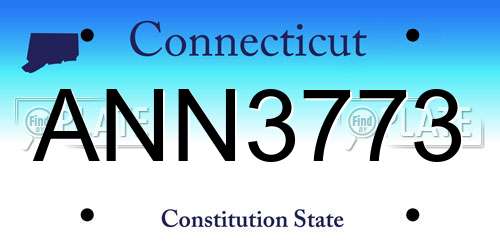 ANN3773 Connecticut License Plate