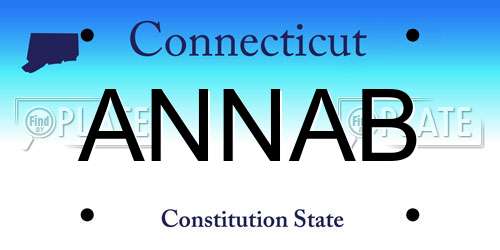 ANNAB Connecticut License Plate