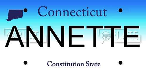 ANNETTE Connecticut License Plate