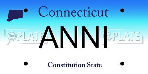 ANNI Connecticut License Plate