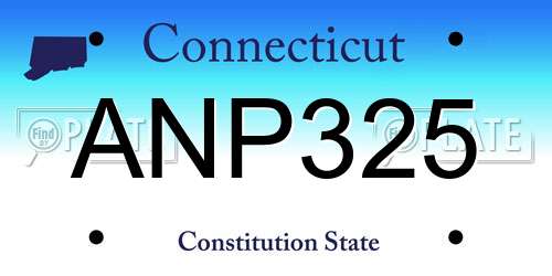 ANP325 Connecticut License Plate
