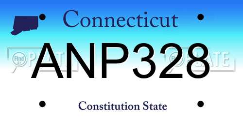 ANP328 Connecticut License Plate