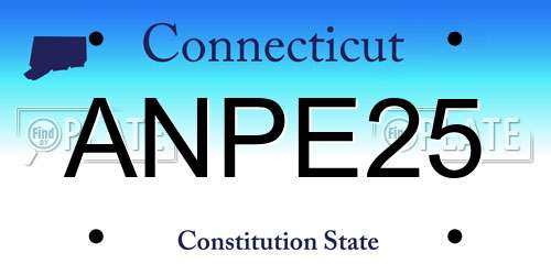 ANPE25 Connecticut License Plate