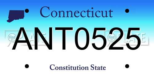 ANT0525 Connecticut License Plate