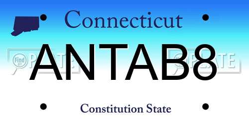 ANTAB8 Connecticut License Plate