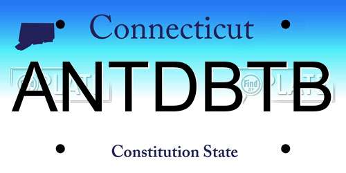 ANTDBTB Connecticut License Plate