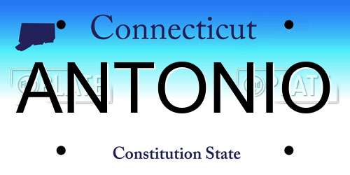 ANTONIO Connecticut License Plate