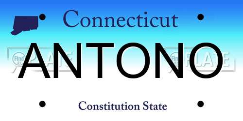 ANTONO Connecticut License Plate