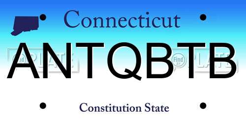 ANTQBTB Connecticut License Plate