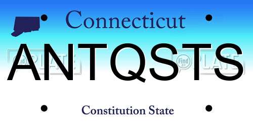 ANTQSTS Connecticut License Plate