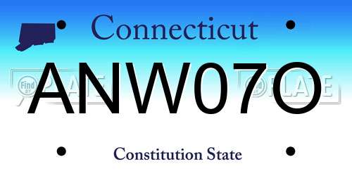 ANW07O Connecticut License Plate