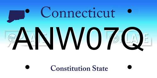 ANW07Q Connecticut License Plate
