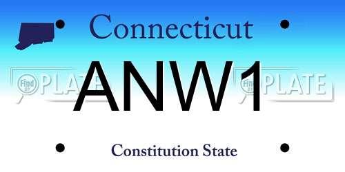 ANW1 Connecticut License Plate