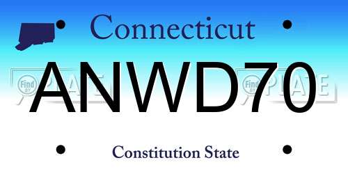 ANWD70 Connecticut License Plate
