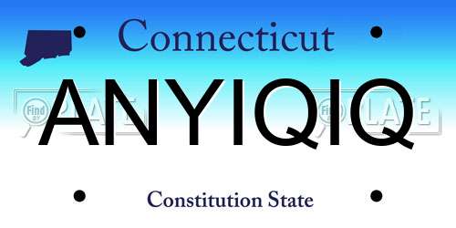 ANYIQIQ Connecticut License Plate