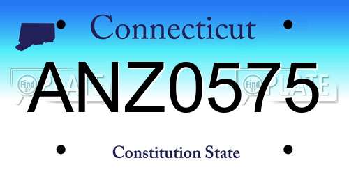 ANZ0575 Connecticut License Plate
