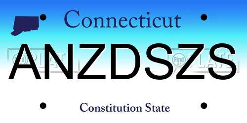 ANZDSZS Connecticut License Plate