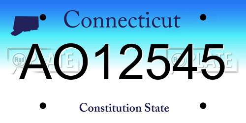 AO12545 Connecticut License Plate